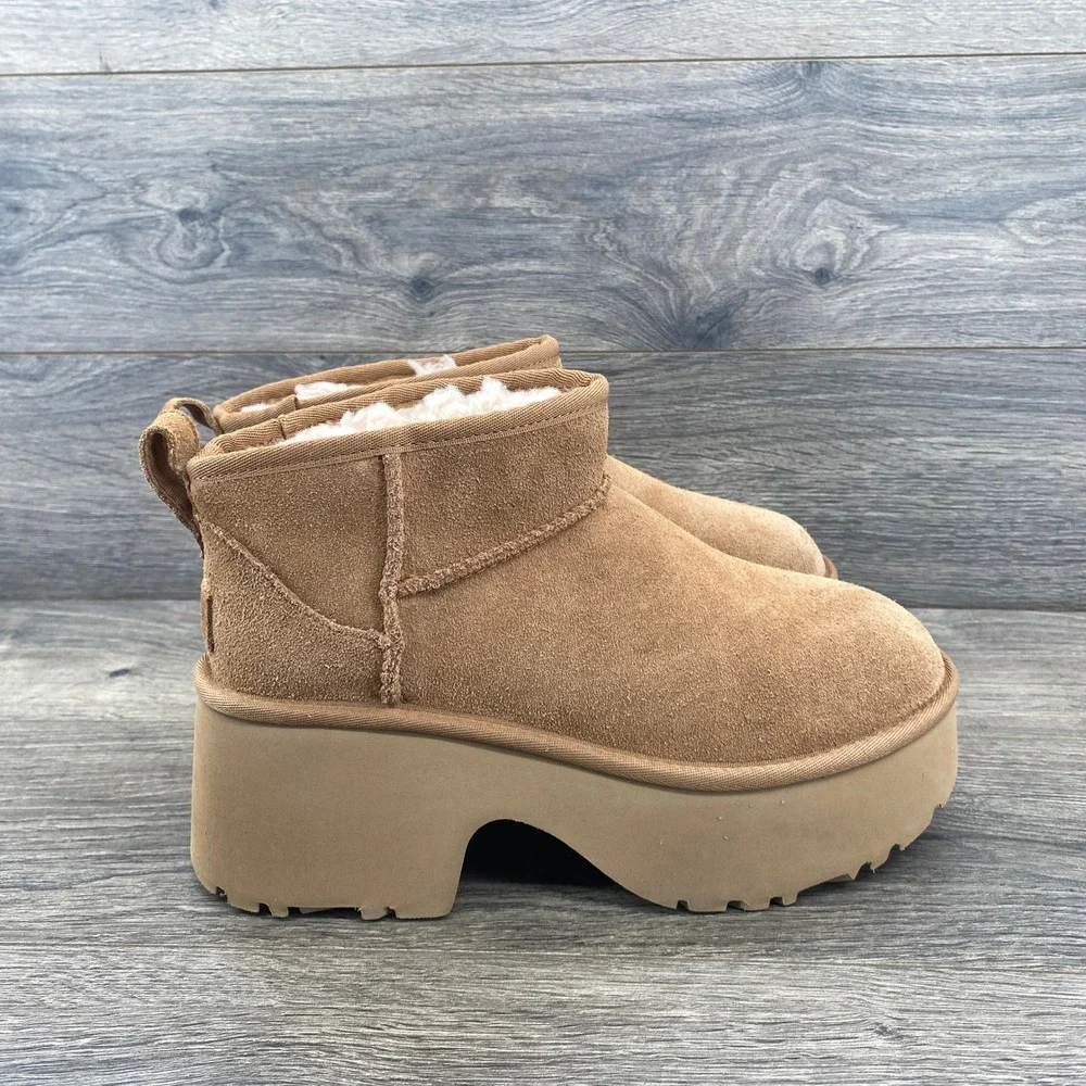 UGG Classic Ultra Mini Platform Boot Chestnut Suede 1135092 Womens 8‎